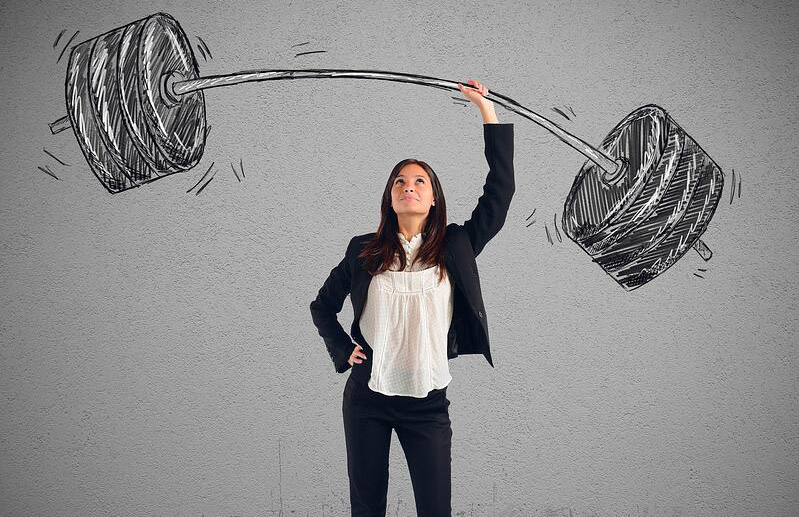 person lifting weights